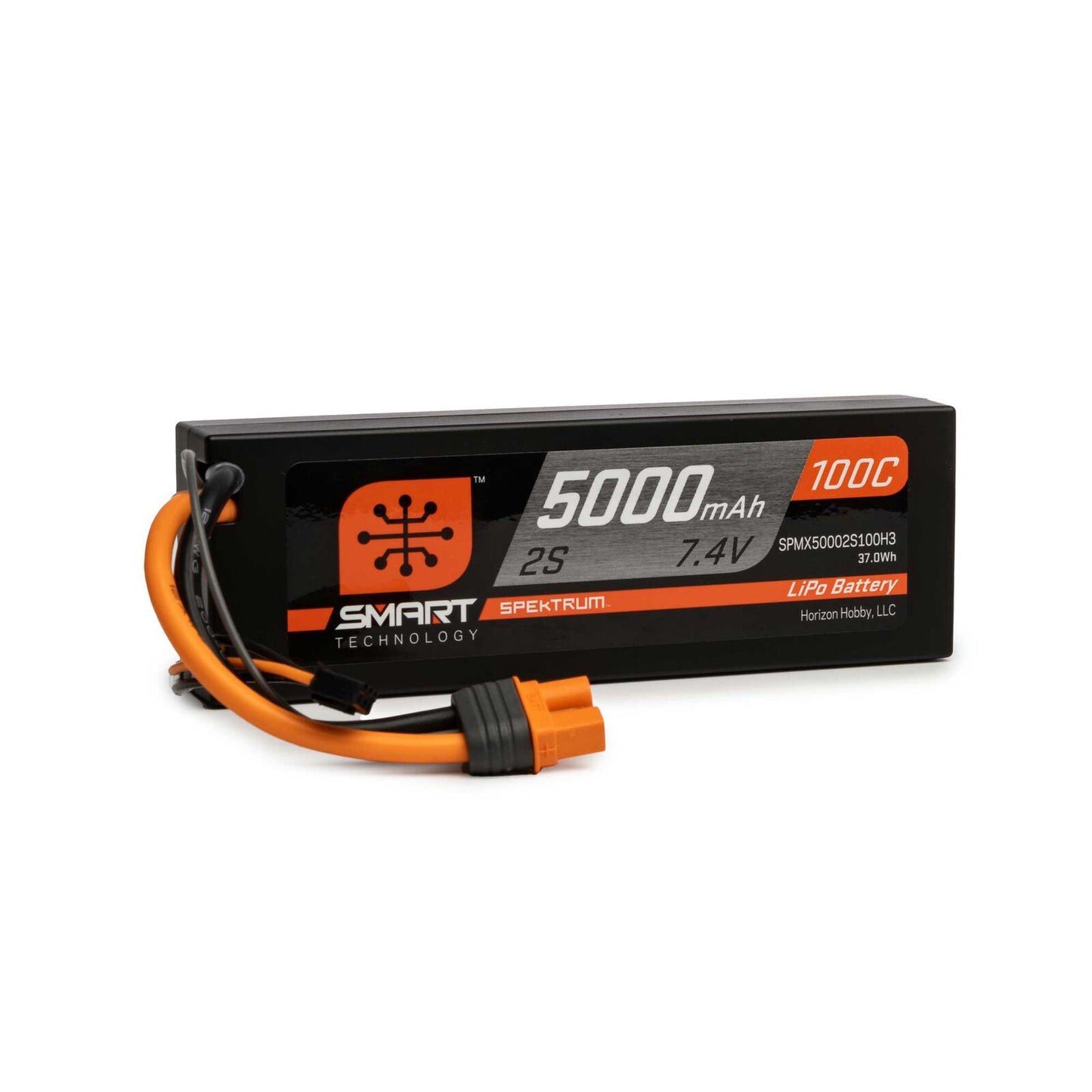 Spektrum 7.4v 5000mah 2S 100C Smart Hardcase Lipo Battery: IC3 SPMX50002S100H3