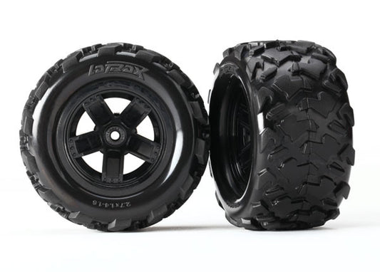 Traxxas Teton Black 5-spoke Wheels & Tires (2) TRA7672
