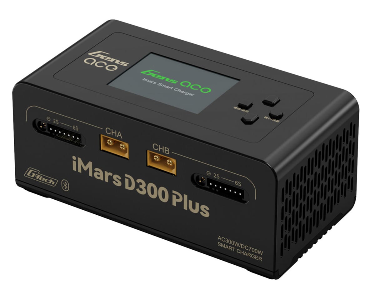 Gens Ace Imars D300 Plus G-tech Smart Dual AC/dc Charger (Black) GEA300WPLUS-UB