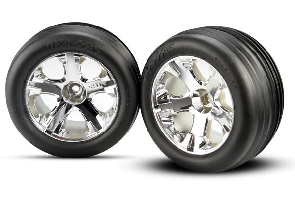 Traxxas Rxt 2.8" Black Chrome Wheels & Alias Tires (2) TRA3771R