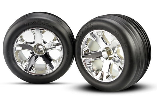 Traxxas Rxt 2.8" Black Chrome Wheels & Alias Tires (2) TRA3771R