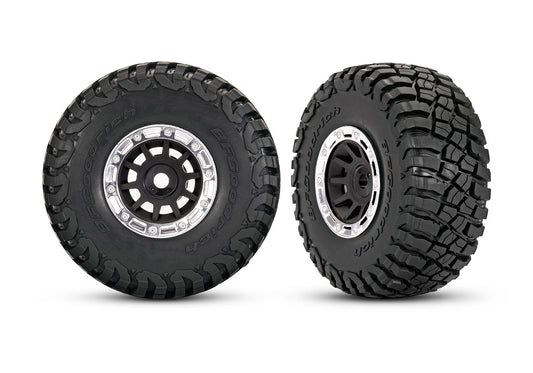 Traxxas 1.4" Black & Chrome Wheels w/ Bfg Mud-terrain Tires (2) TRA10870-STBLK