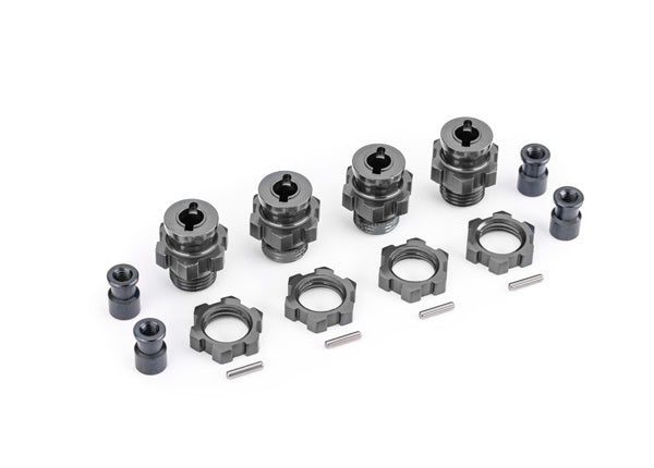 Traxxas 17mm Gray Aluminum Splined Hubs w/ Nuts (4) TRA9086-GRAY
