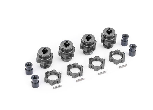 Traxxas 17mm Gray Aluminum Splined Hubs w/ Nuts (4) TRA9086-GRAY