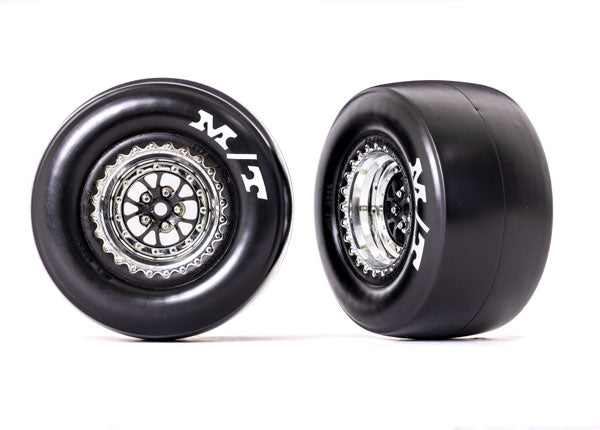 Traxxas Weld Black Rear Wheels & Sticky MT Tires (2) TRA9476R