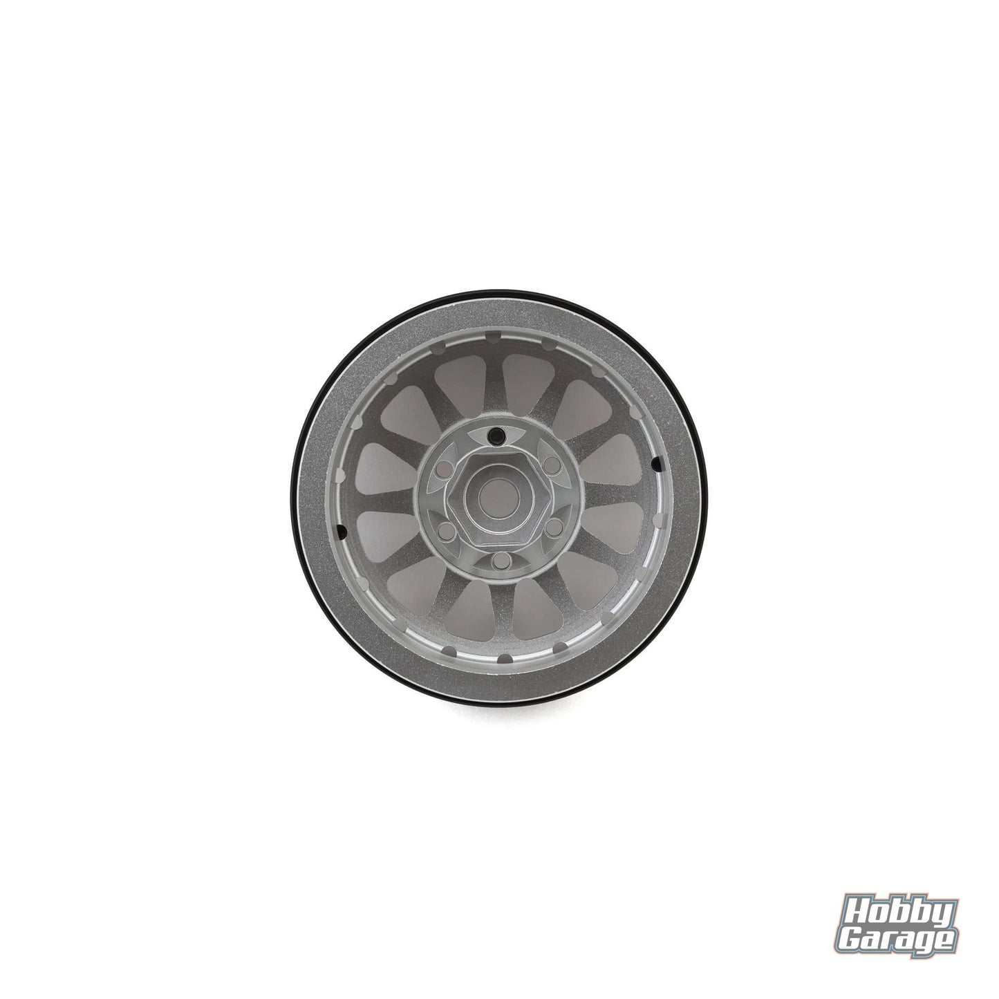 Treal Hobby Type D 1.9" 12-Spoke Beadlock Wheels (Silver/Black) (4) TLHTWHEELS-12