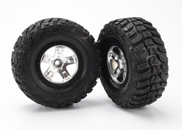 Traxxas SCT Satin Chrome Wheels & Kumho Tires (2) TRA5881X