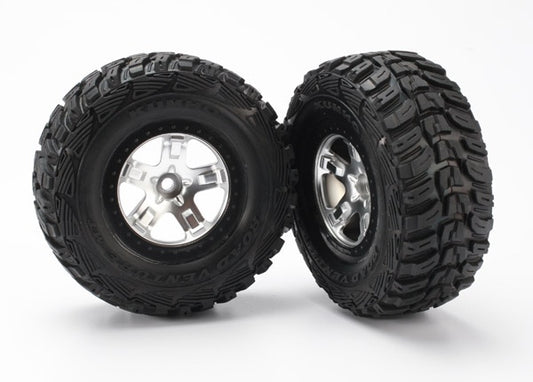 Traxxas SCT Satin Chrome Wheels & Kumho Tires (2) TRA5881X