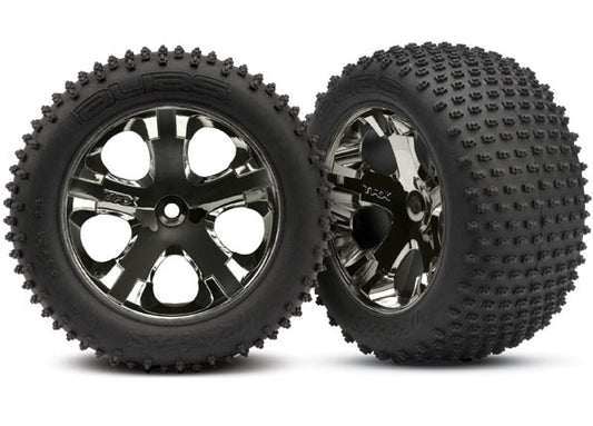 Traxxas All-star 2.8" Black Chrome Wheels & Alias Tires (2) TRA3770A