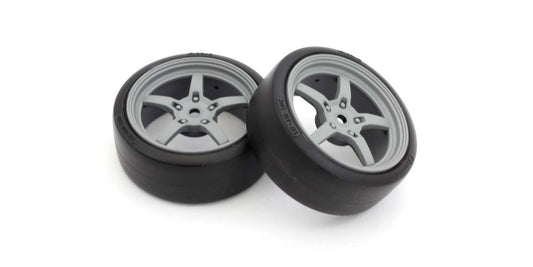 Kyosho Premounted Drift Tire, 5-spoke Racing, for FZ02, 2pcs KYOFATH705GYD