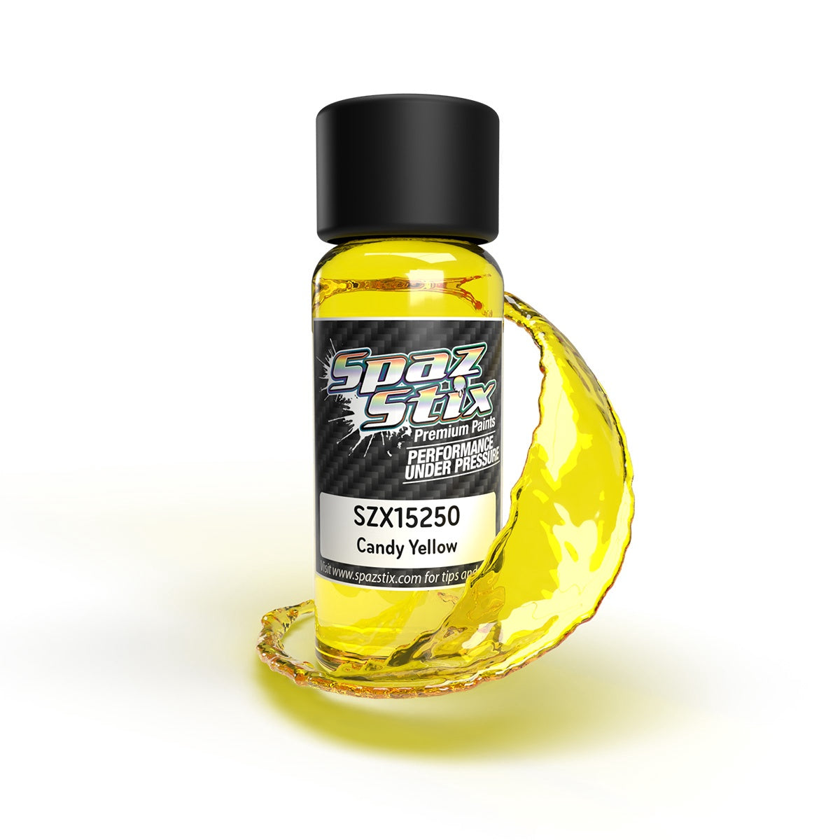 Spaz Stix Candy Yellow Airbrush Ready Paint, 2oz Bottle SZX15250