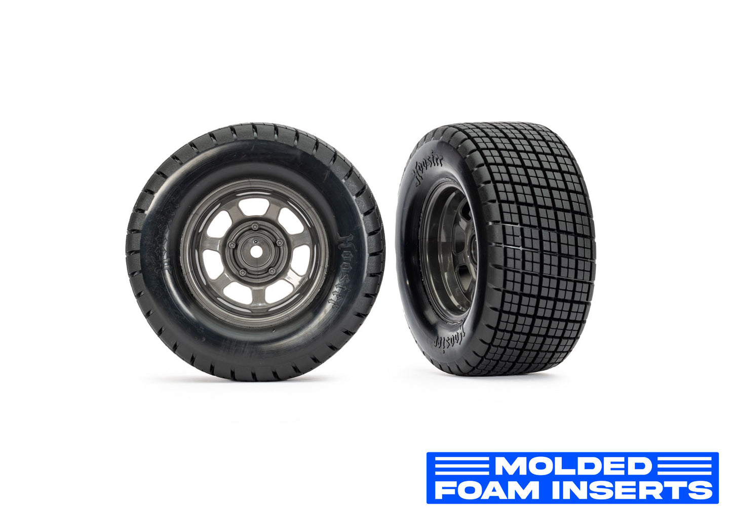 Traxxas Dirt Oval Gray Front Wheels w/ Hoosier Tires (2) TRA10473R