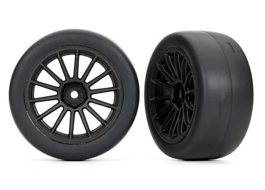 Traxxas 2.0" Black Front Wheels & Response Tires (2) TRA9374