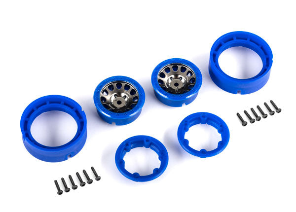 Traxxas Satin Black Chrome 1.0" Method Beadlock Wheels (2) TRA9781-BLKBL