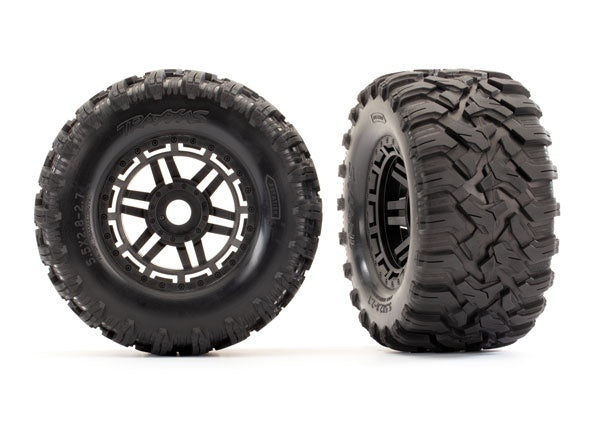 Traxxas Maxx 2.8" Black Wheels & Maxx MT Tires (2) TRA8972