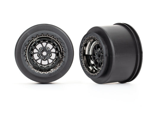 Traxxas Weld Black Chrome Rear Wheels (2) TRA9473X