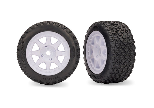 Traxxas White Front Mini Rally Wheels w/ Hard Tires (2) TRA10872-WHT