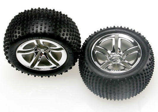 Traxxas Twin-spoke 2.8" Chrome Wheels & Alias Tires (2) TRA5572R
