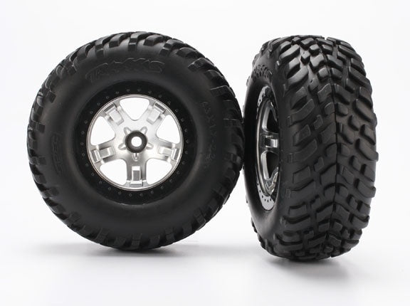 Traxxas SCT Satin Chrome & Black Wheels (2) TRA5875X