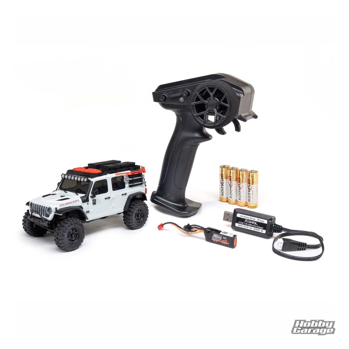 Axial 1/30 SCX30 Jeep Wrangler JLU 4X4 RTR Brushed Rock Crawler (Battery & Charger Included), White AXI-2261T2