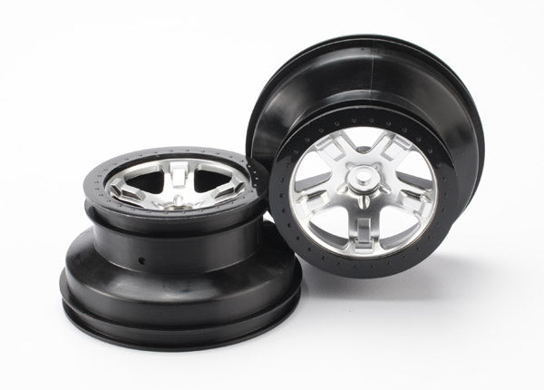 Traxxas SCT Satin Chrome & Black Wheels (2) TRA5872X