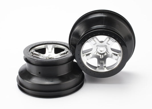 Traxxas SCT Satin Chrome & Black Wheels (2) TRA5872X