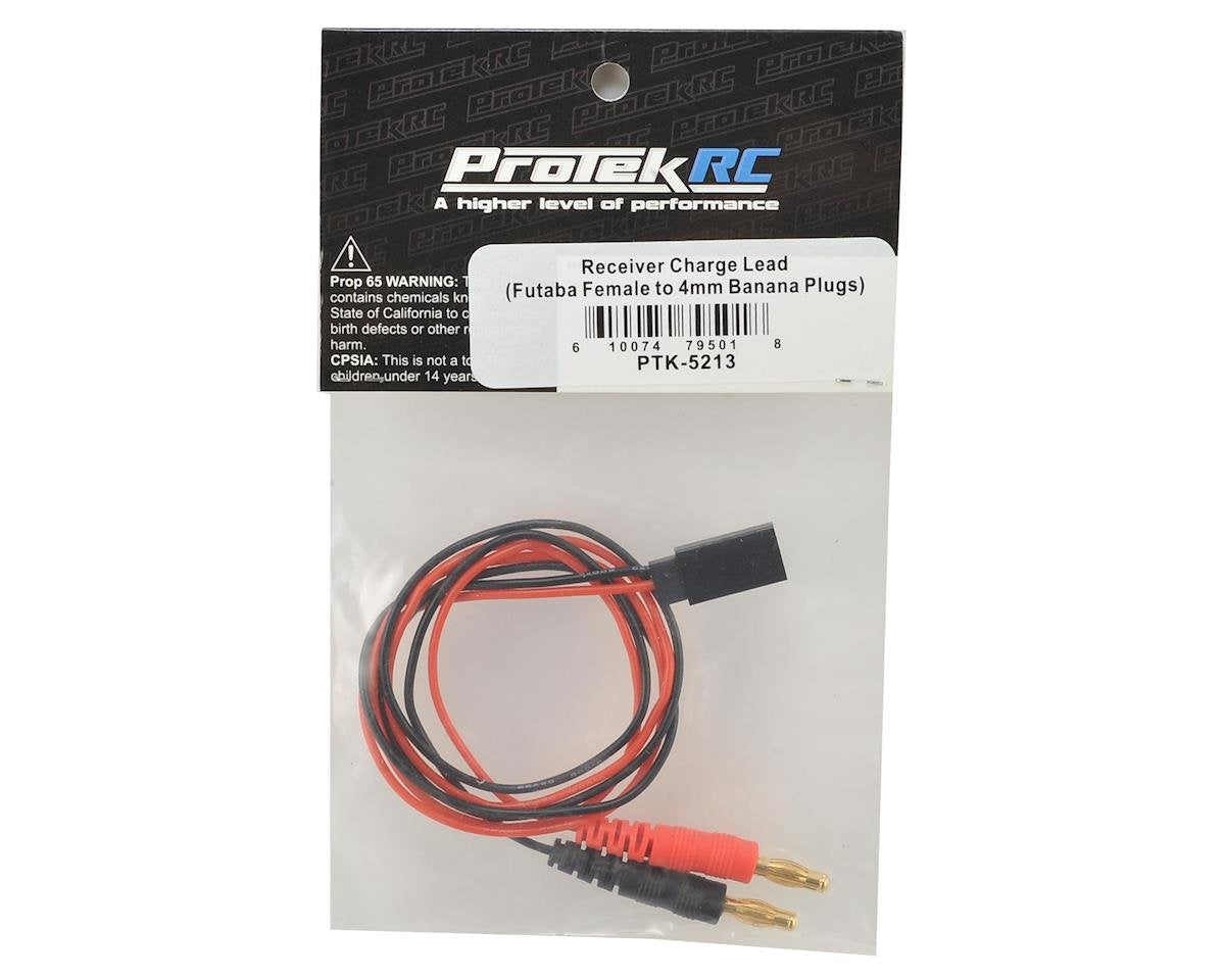 ProTek Receiver Charge Lead (Futaba Female to 4mm Banana Plugs) PTK-5213