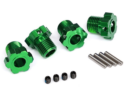 Traxxas 17mm Green Aluminum Splined Wheel Hubs (4) TRA8654G