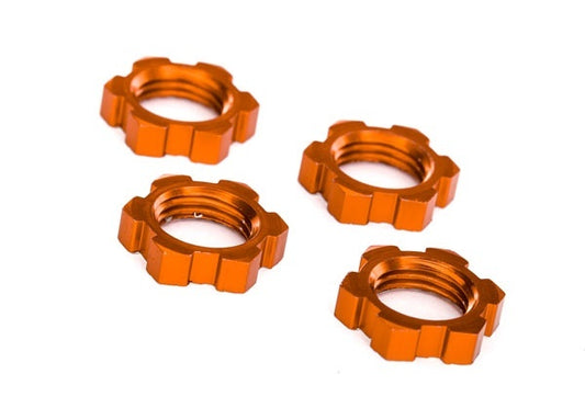 Traxxas Serrated 17mm Orange Aluminum Splined Wheel Nuts (4) TRA7758T