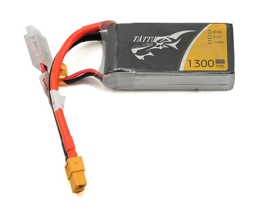 Tattu 3S Lipo Battery 75C (11.1v/1300mah) TAT-75C-1300-3S1P-XT60