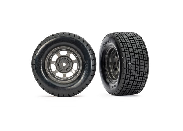 Traxxas Dirt Oval Gray Front Wheels w/ Hoosier Tires (2) TRA10473X