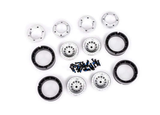 Traxxas TRX-4M 1" Silver Aluminum Beadlock Wheels (4) TRA9881-SLVR