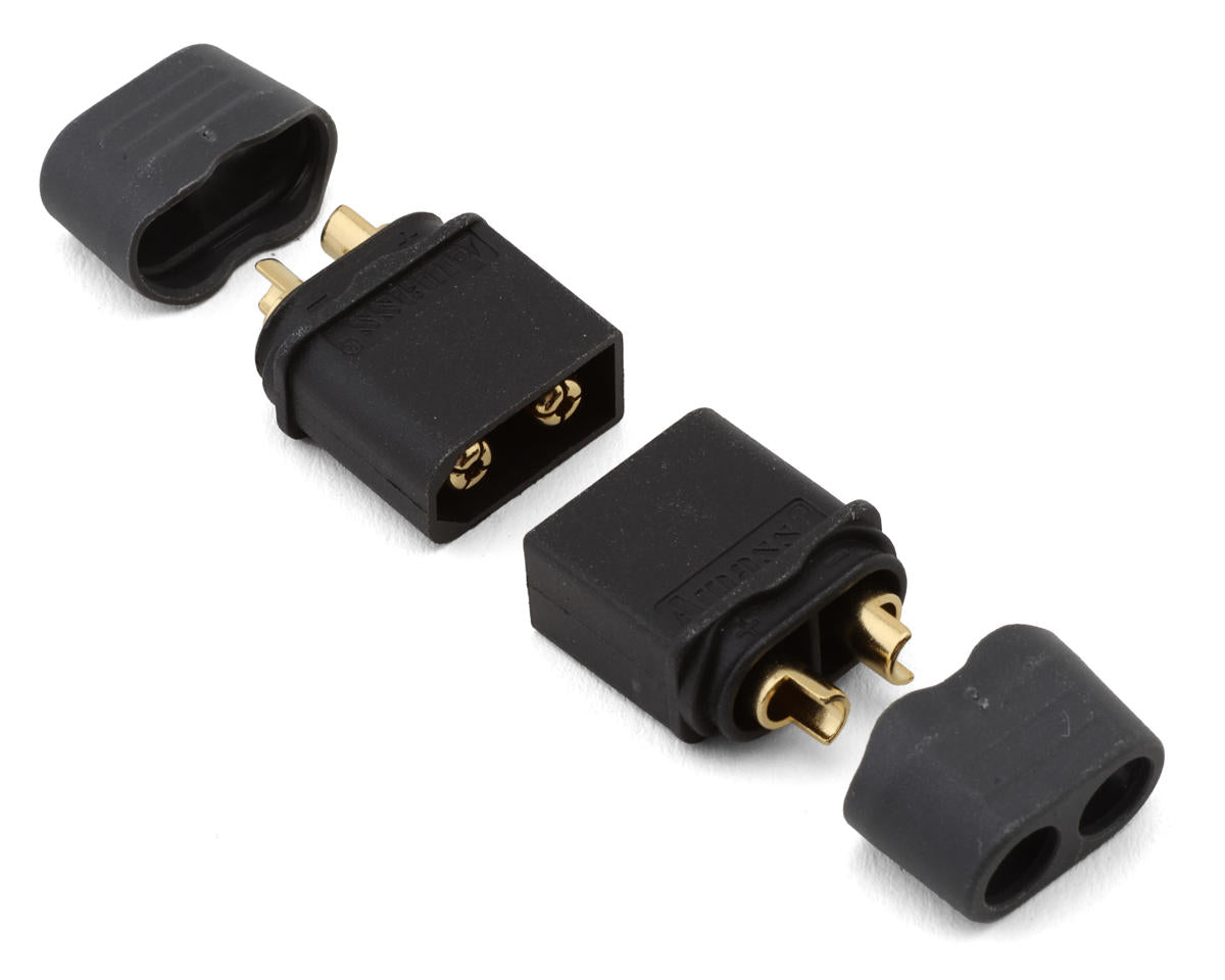 Samix XT60 Connectors W/wire Covers (Black) (2 Male) SAMCXT60H-002MBK