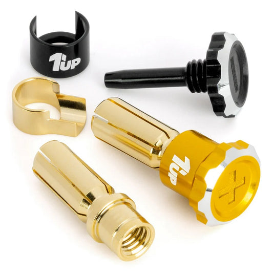 1up Racinig "Lockdown" Bullet Plug Grips 5mm (Gold) 1UP190457