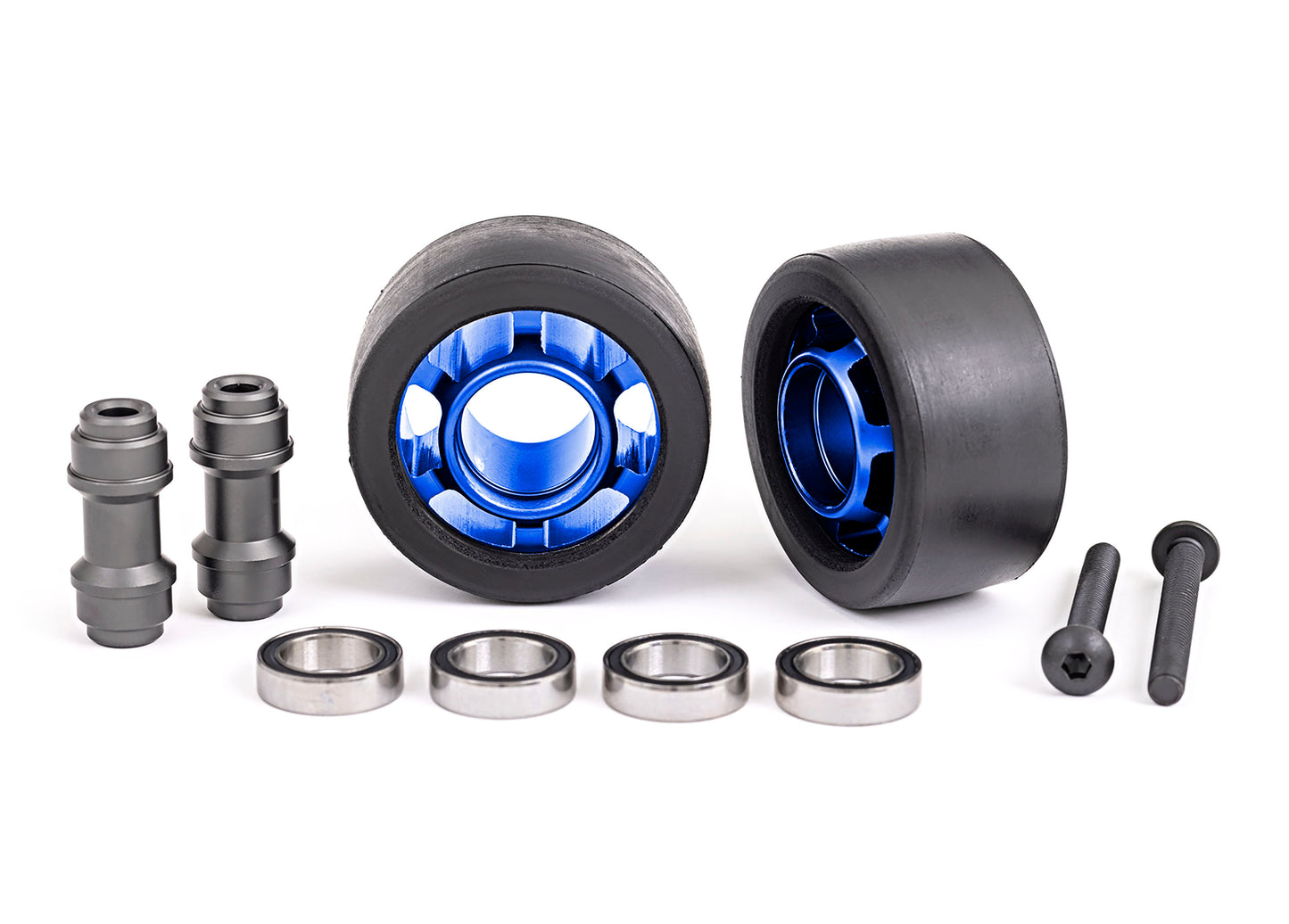 Traxxas Blue Aluminum Wheelie Bar Wheels w/ Hardware (2) TRA7775X