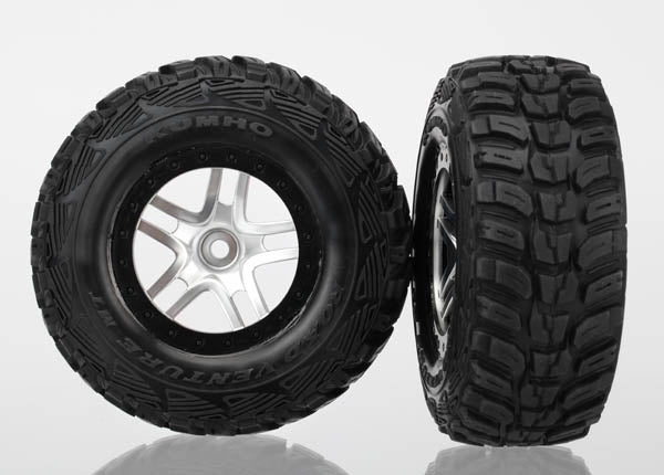 Traxxas Satin Chrome & Black Wheels w/ S1 Kumho Tires (2) TRA6874R