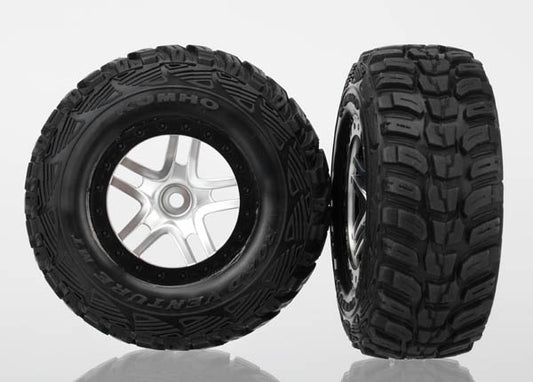 Traxxas Satin Chrome & Black Wheels w/ S1 Kumho Tires (2) TRA6874R