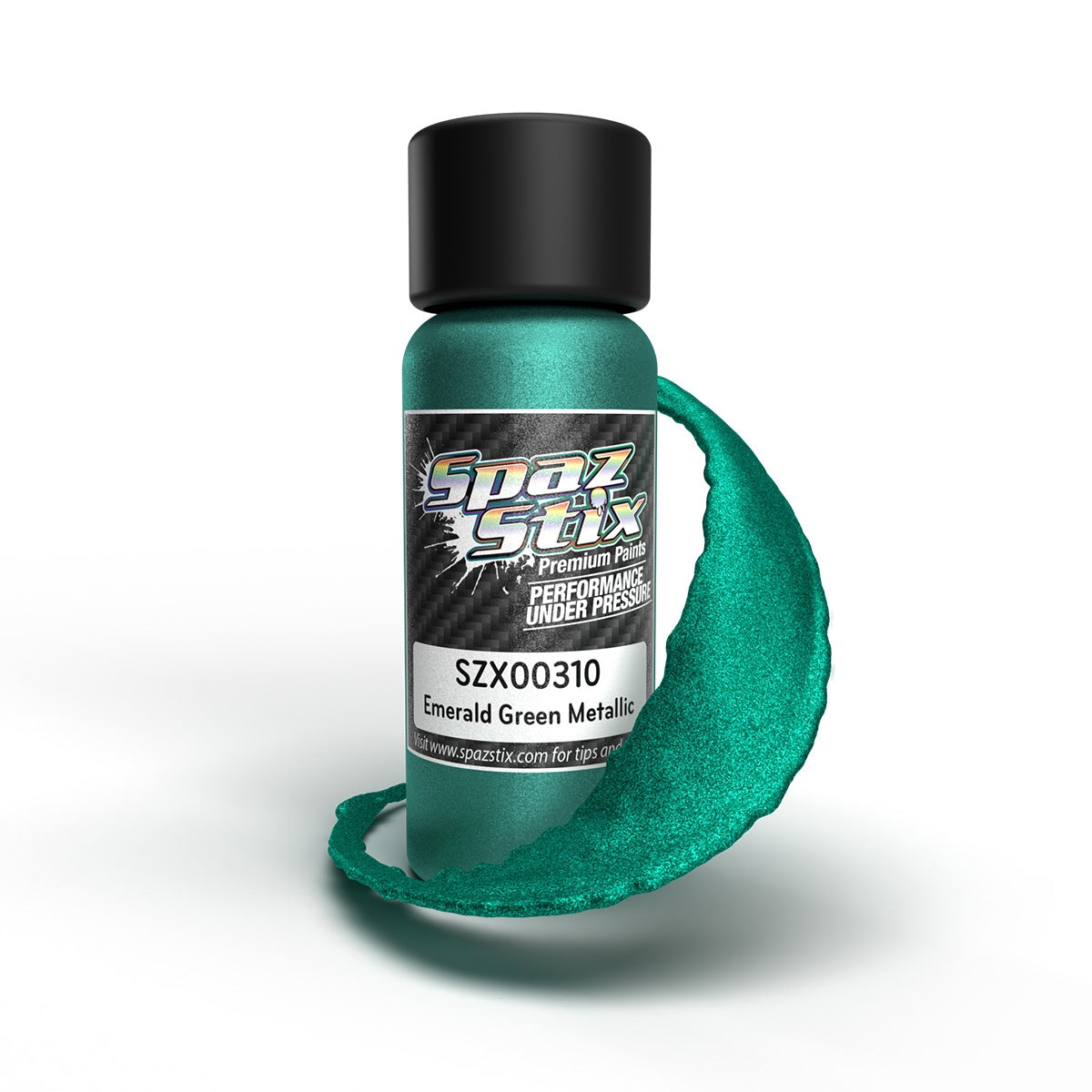 Spaz Stix Emerald Green Metallic Airbrush Ready Paint, 2oz Bottle SZX00310