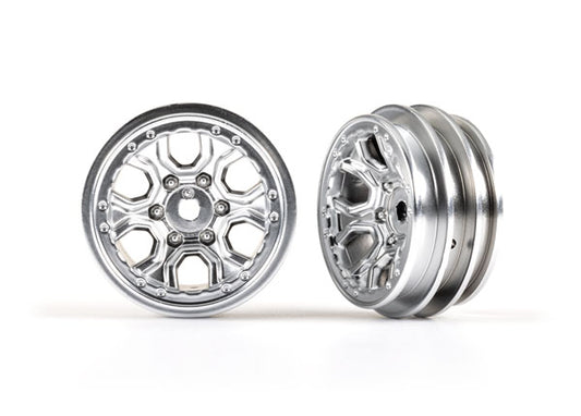 Traxxas 1.0" Satin Chrome Wheels (2) TRA9770-SATIN