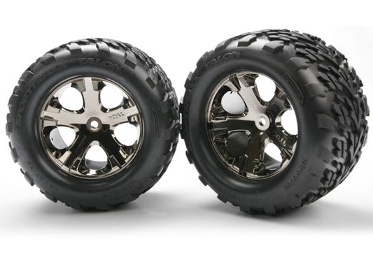 Traxxas All-star 2.8" Black Chrome Wheels & Talon Tires (2) TRA3668A