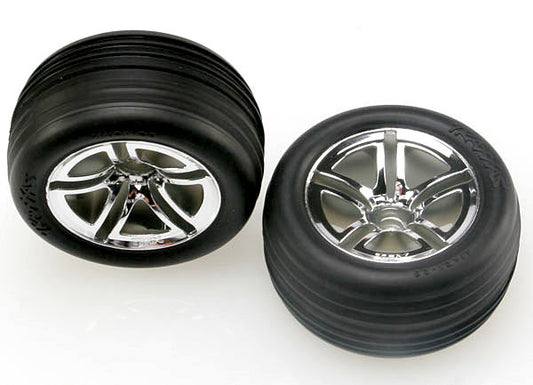 Traxxas Twin-spoke 2.8" Chrome Wheels & Alias Tires (2) TRA5574R