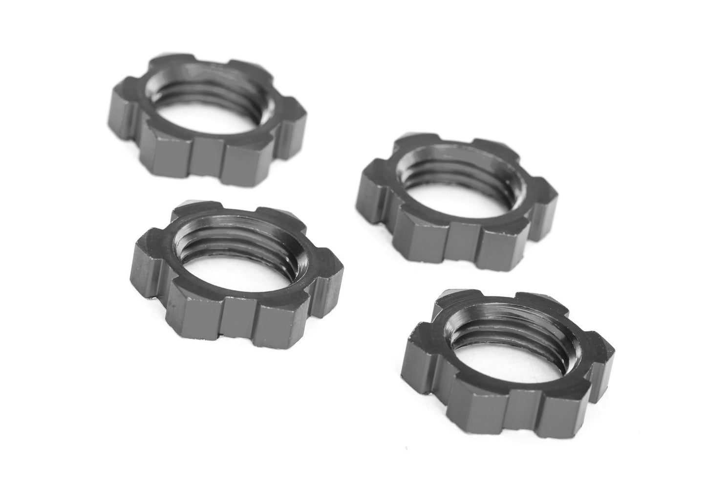 Traxxas Serrated 17mm Gray Aluminum Splined Wheel Nuts (4) TRA7758-GRAY