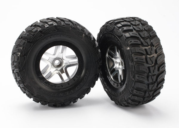Traxxas SCT Satin Chrome & Black Wheels & Kumho Tires (2) TRA5882