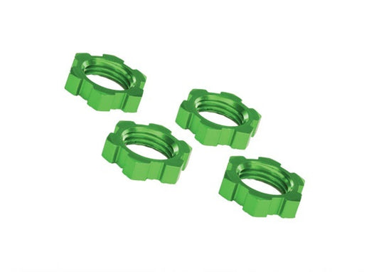 Traxxas Serrated 17mm Green Aluminum Splined Wheel Nuts (4) TRA7758G
