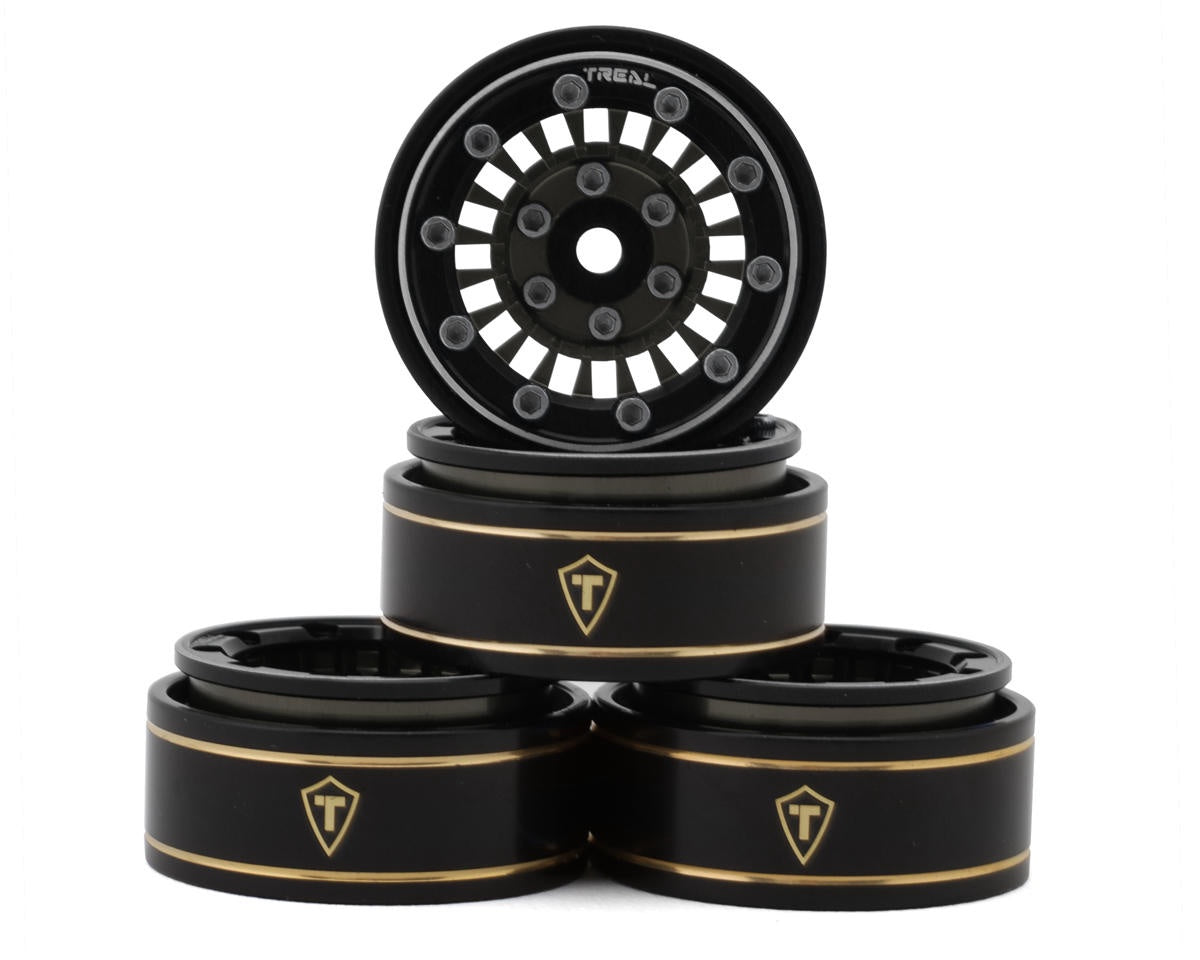 Treal Hobby Type C 1.0" Aluminum Beadlock Crawler Wheels (Grey) (4) TLHTSCX24-143