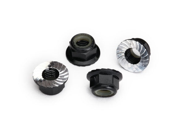 Traxxas 5mm Black Aluminum Serrated Lock Nuts (4) TRA8447A