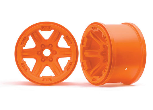 Traxxas 3.8" Orange 6-spoke Wheels (2) TRA8671A