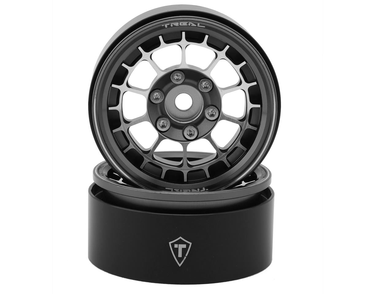 Treal Hobby Type a 1.9'' Beadlock Wheels (Titanium) (2) TLHTWHEEL-66