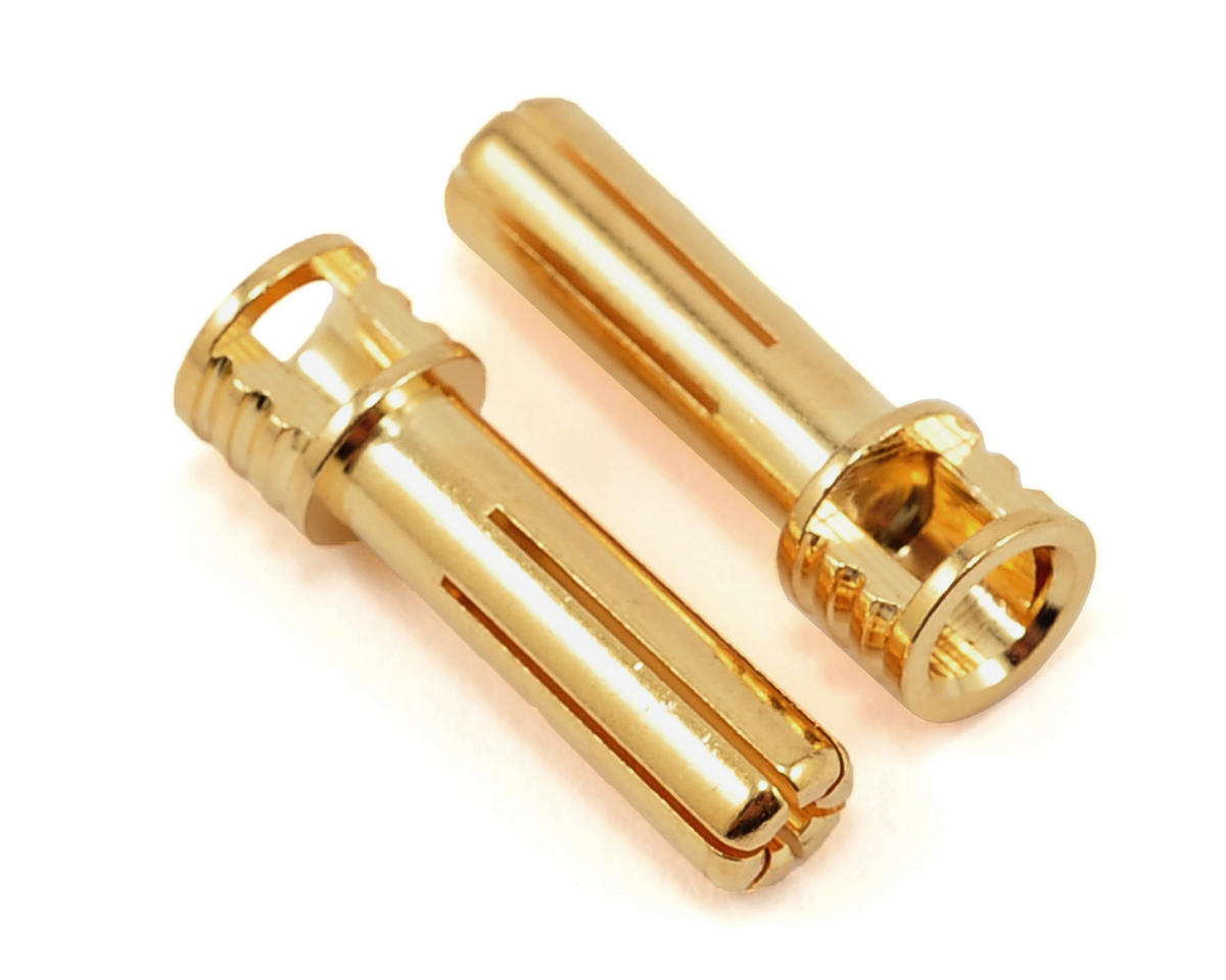 TQ Wire 5mm "Flat Top" Male Bullet Connector (Gold) (2) TQWC2508