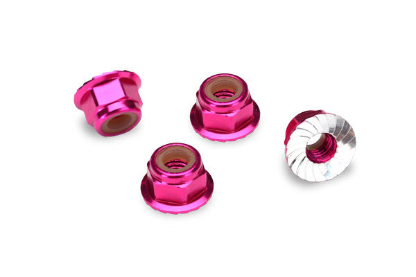 Traxxas 4mm Pink Aluminum Lock Nuts (4) TRA1747P
